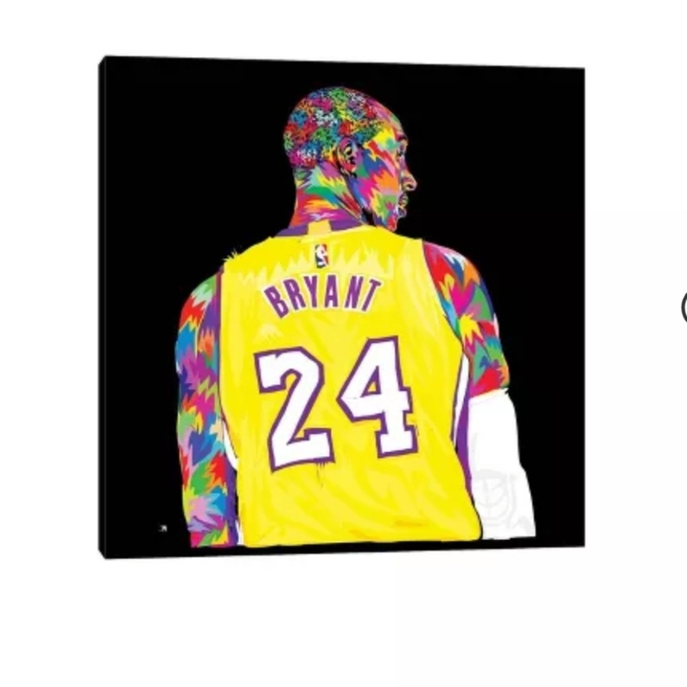 Kobe Bryant Unframe Wall Canvas Art, Size 18"×18"